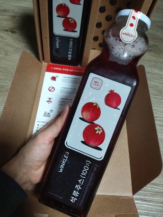 [바이윙클] 페르시아 유기농 석류 착즙주스 750ml 2병 + 선물박스 세트 — 5점을 준 리뷰어가 2022년 2월 올린 사용 사진