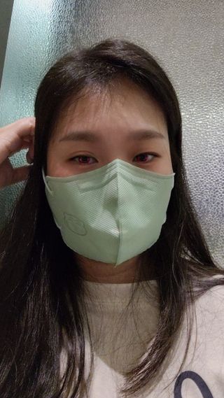 [숨그림]  덴탈마스크 짱구 우리아이 그리고 내가 쓰는 믿을수있는 케릭터 마스크  16종 — 5점을 준 리뷰어가 2021년 11월 올린 사용 사진