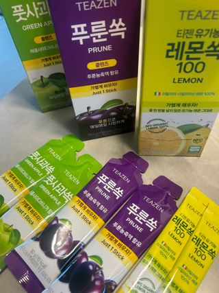 [티젠] 푸룬쏙+풋사과쏙+유기농 레몬쏙 100 — 5점을 준 리뷰어가 2025년 2월 올린 사용 사진