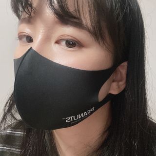JHWORLD 스누피 마스크 정품 스누피 에어로실버 국산 빨아쓰는 3D 패션마스크 1매입 — 4.5점을 준 리뷰어가 2021년 9월 올린 사용 사진