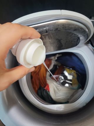 쿠잉베이비 에어워시 세탁세제,섬유유연제 1L — 5점을 준 리뷰어가 2023년 1월 올린 사용 사진
