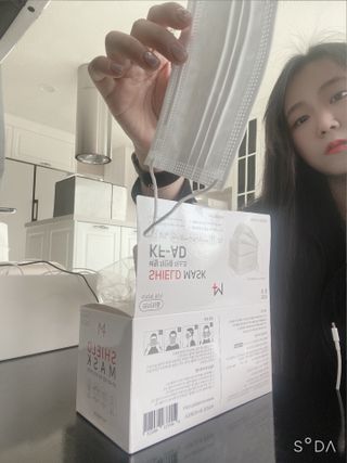 [엠메이데이] 엠쉴드 마스크KF-AD 화이트 50EA — 4점을 준 리뷰어가 2022년 2월 올린 사용 사진