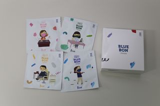 [블루 본 아이노우] 유아용 컬러마스크 40 PCS SET 2중 택 1 — 5점을 준 리뷰어가 2021년 4월 올린 사용 사진