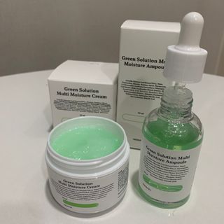 [녹산] 그린 솔루션 멀티 수분 앰플 + 그린 솔루션 멀티 수분크림 — 5점을 준 리뷰어가 2022년 10월 올린 사용 사진