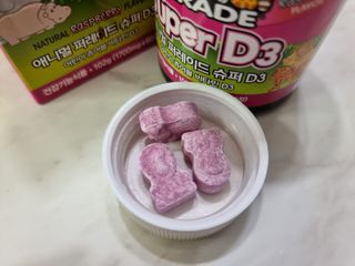 네이처스플러스 애니멀퍼레이드 슈퍼D3 (60정) — 5점을 준 리뷰어가 2022년 9월 올린 사용 사진