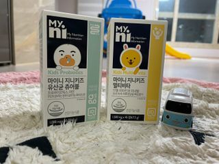 일동제약 마이니 마이니 지니키즈 유산균 츄어블, 멀티비타 set — 5점을 준 리뷰어가 2021년 3월 올린 사용 사진