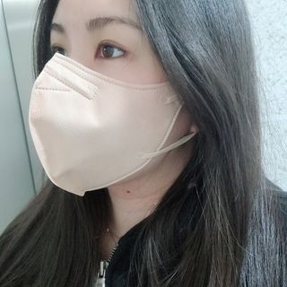 애니가드 셋업마스크 4컬러 각 10매입 [크리미베이지, 캐시미어로즈, 초콜렛브라운, 미드나잇네이비] — 4점을 준 리뷰어가 2022년 2월 올린 사용 사진