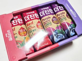 [롯데칠성] 야채듬뿍 더'진한 [롯데칠성] 야채는 이제 COLORFULL! 야채듬뿍  더 진한 레드 4개 +퍼플 4개 (총 8개) — 5점을 준 리뷰어가 2023년 7월 올린 사용 사진