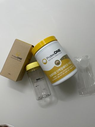 프로티원 단백질쉐이크 곡물맛 2주분 1통+보틀 — 3.5점을 준 리뷰어가 2021년 3월 올린 사용 사진