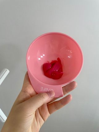 [유니프] 헤어 샤이니 핑크 컬러 트리트먼트 500g — 5점을 준 리뷰어가 2023년 11월 올린 사용 사진