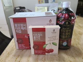 자연에온 몽모랑시 타트체리 3종 세트 구성 - 저분자콜라겐젤리, NFC 착즙주스 — 5점을 준 리뷰어가 2021년 7월 올린 사용 사진