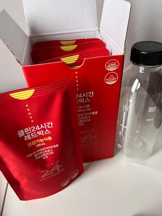 클린24시간 레드박스 1BOX(5포) + 전용보틀(500ml) — 5점을 준 리뷰어가 2024년 2월 올린 사용 사진