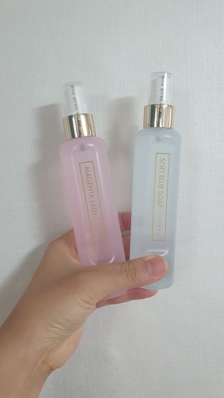 멈칫 X 최준 헤어 앤 바디미스트 소프트블루솝, 마젠타레이디 2종 — 5점을 준 리뷰어가 2021년 8월 올린 사용 사진