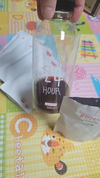 클린24시간 1BOX(5포) + 전용보틀(500ml) — 5점을 준 리뷰어가 2023년 6월 올린 사용 사진