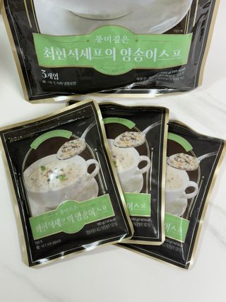 *구매평/프레시지 최현석 셰프의 양송이스프 3개입 — 5점을 준 리뷰어가 2025년 7월 올린 사용 사진