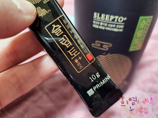 프리마인 자체 기업부설 연구소에서 찾아낸 건강한 수면의 비밀.  슬립토 플러스 30포 — 4점을 준 리뷰어가 2022년 4월 올린 사용 사진
