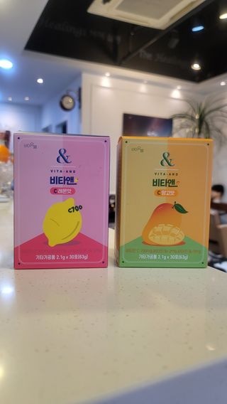 비타앤C 레몬맛, 망고맛 — 5점을 준 리뷰어가 2021년 6월 올린 사용 사진