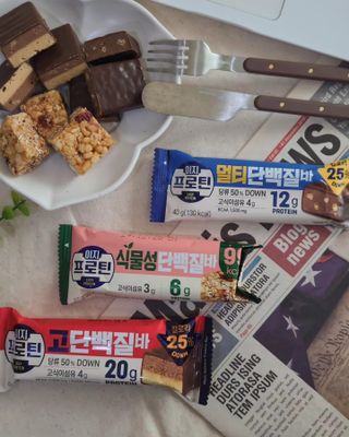 이지프로틴바 3종x각 2ea (고단백질바, 멀티단백질바, 식물성단백질바) — 5점을 준 리뷰어가 2024년 3월 올린 사용 사진