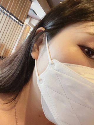 케이파이 나날마스크 [케이파이 나날] KF94 마스크 50매입 (개별포장) ,  여름에도 좋은 숨쉬기 편한 순수 국산 마스크 — 5점을 준 리뷰어가 2022년 7월 올린 사용 사진