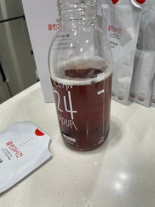 클린24시간 1BOX(5포) + 전용보틀(500ml) — 5점을 준 리뷰어가 2022년 9월 올린 사용 사진