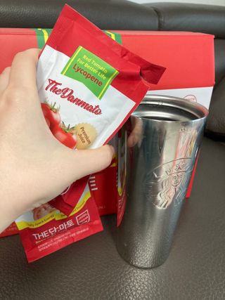 제이제이바이오 더단마토 프리미엄주스 100ml 30팩입 - 무설탕 스테비아 토마토즙 — 5점을 준 리뷰어가 2021년 11월 올린 사용 사진