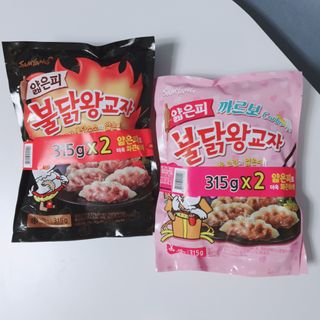 삼양냉동 [삼양] 얇은피불닭왕교자+얇은피까르보불닭왕교자 총4팩 — 5점을 준 리뷰어가 2021년 2월 올린 사용 사진