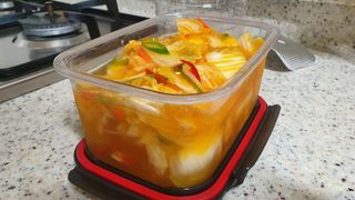셰프애찬 단호박 백김치 1kg — 5점을 준 리뷰어가 2022년 10월 올린 사용 사진