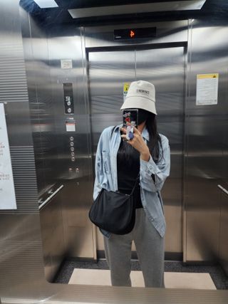 [스테이피플] STAYPEOPLE BUCKET HAT (IVORY) — 5점을 준 리뷰어가 2022년 9월 올린 사용 사진