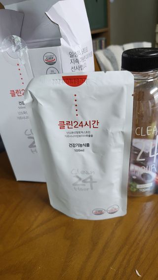 클린24시간 1BOX(5포) + 전용보틀(500ml) — 4점을 준 리뷰어가 2022년 8월 올린 사용 사진