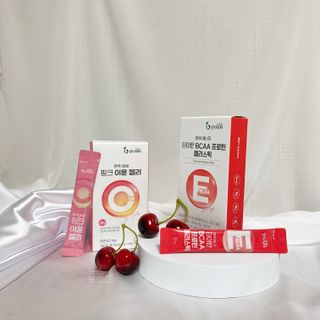 인디닥터 면역 생생 핑크 이뮨 젤리 + 타이탄 BCAA 프로틴 젤리스틱 — 4점을 준 리뷰어가 2022년 4월 올린 사용 사진