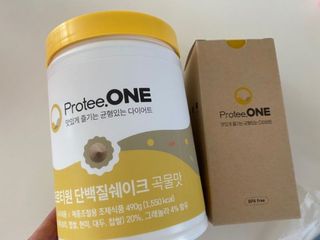 프로티원 단백질쉐이크 곡물맛 2주분 1통+보틀 — 5점을 준 리뷰어가 2021년 3월 올린 사용 사진