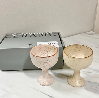 소담스퀘어 상암 [다피] 들깨 도자기 막걸리 고블렛잔 – 4Color 술잔 2P 세트(선물세트) — 5점을 준 리뷰어가 2022년 10월 올린 사용 사진