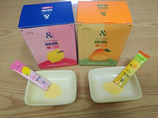 비타앤C 레몬맛, 망고맛 — 5점을 준 리뷰어가 2021년 4월 올린 사용 사진