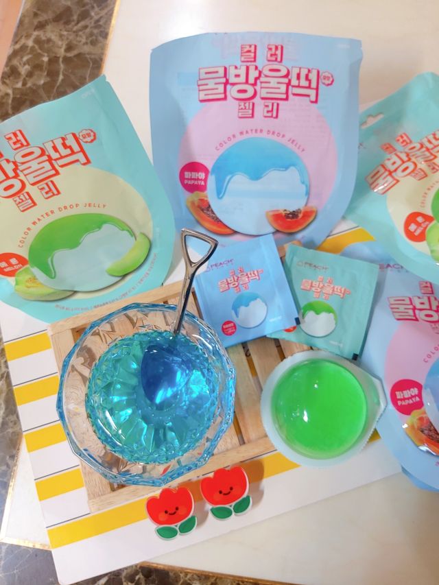 컬러 물방울떡 젤리_멜론x2 파파야x2개입 리뷰 사진