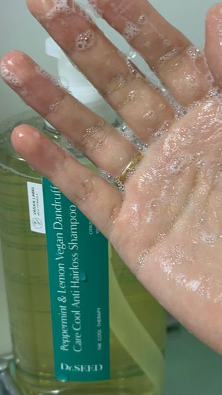 닥터시드 페퍼민트 앤 레몬 비건 비듬케어 쿨 탈모 샴푸 (1000ml) — 3점을 준 리뷰어가 2023년 7월 올린 사용 사진