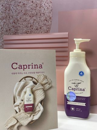 [카프리나]프레쉬 산양밀크 어메이징 바디로션 350ml (시어버터 향) — 5점을 준 리뷰어가 2023년 6월 올린 사용 사진