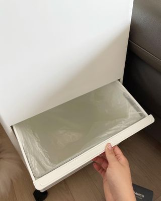 창신리빙 [프랑코 원터치 스탠드 분리수거함 50L 화이트] 똑똑한 정리 수납 — 5점을 준 리뷰어가 2021년 7월 올린 사용 사진
