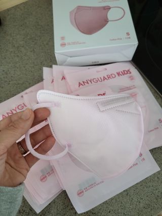애니가드키즈 새부리형  소형L 5컬러 각 10매입 [크리미베이지, 코튼핑크, 블루레이크, 페일로즈, 민트그린] — 5점을 준 리뷰어가 2022년 2월 올린 사용 사진
