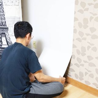 쿠셔니 붙이는 실크단열벽지 50cm x 20m 4olor 중 택1 — 5점을 준 리뷰어가 2022년 1월 올린 사용 사진