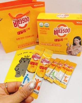 광동제약 [광동] 비타500데일리스틱 70포X2개 + 뚱랑이엽서 + 쇼핑백 증정 — 5점을 준 리뷰어가 2022년 1월 올린 사용 사진