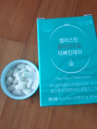 체인미 엘라스틴 콜라겐으로 이뻐진데이 500mg x 30정 — 5점을 준 리뷰어가 2021년 12월 올린 사용 사진