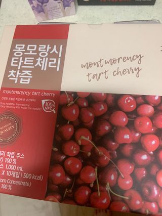 자연에온 몽모랑시 타트체리 3종 세트 구성 - 저분자콜라겐젤리, NFC 착즙주스 — 4점을 준 리뷰어가 2021년 7월 올린 사용 사진