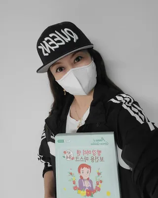 [숨그림] 2D 새부리형, 짱구, 무직타이거, 빨강머리앤 우리아이 그리고 내가 쓰는 믿을수있는 케릭터 마스크 — 5점을 준 리뷰어가 2021년 9월 올린 사용 사진