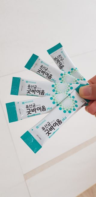 프리마인 유산균 국가지정연구소 선정, 살아있는 생유산균 200억 마리의 힘. 유산균n굿바이옴플러스 — 5점을 준 리뷰어가 2021년 9월 올린 사용 사진