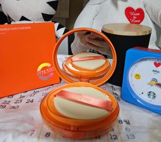 광동생활건강 MF[광동] 비타500✨주름개선·미백·SPF50+🌞퍼펙트쉴드 빅 선쿠션 본품 — 5점을 준 리뷰어가 2024년 5월 올린 사용 사진