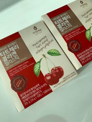 자연에온 가득담은 몽모랑시 타트체리 콜라겐 젤리스틱 — 4점을 준 리뷰어가 2021년 1월 올린 사용 사진