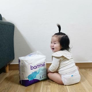 오브맘 밤 프리미엄 아기 기저귀 팬티형 밴드형 — 4점을 준 리뷰어가 2021년 1월 올린 사용 사진