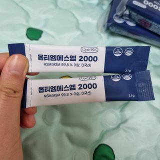 바른비타민 옵티엠에스엠2000 1박스 60포 관절 연골 복합건강기능식품 — 5점을 준 리뷰어가 2021년 7월 올린 사용 사진
