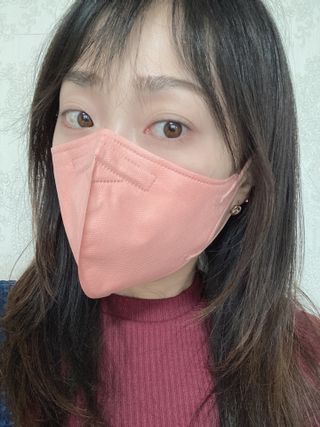애니가드 셋업마스크 4컬러 각 10매입 [크리미베이지, 캐시미어로즈, 초콜렛브라운, 미드나잇네이비] — 5점을 준 리뷰어가 2022년 2월 올린 사용 사진