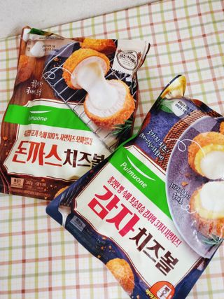 [풀무원] 치즈볼 2종-돈까스치즈볼, 감자치즈볼 — 4점을 준 리뷰어가 2021년 4월 올린 사용 사진